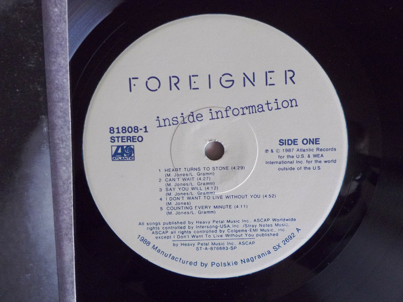 Foreigner – Inside Information | LP, ABC Records, Polen 1988, Bild 2