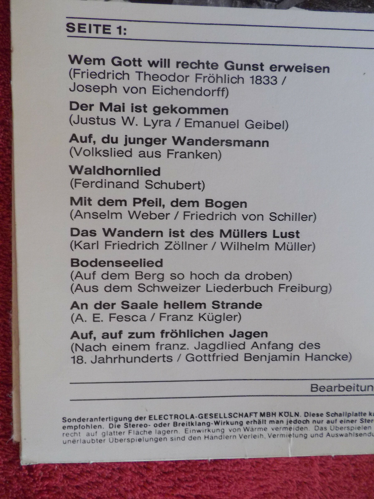 Hermann Prey und der Bielefelder Kinderchor – In die weite weite Welt (HörZu LP), Bild 4