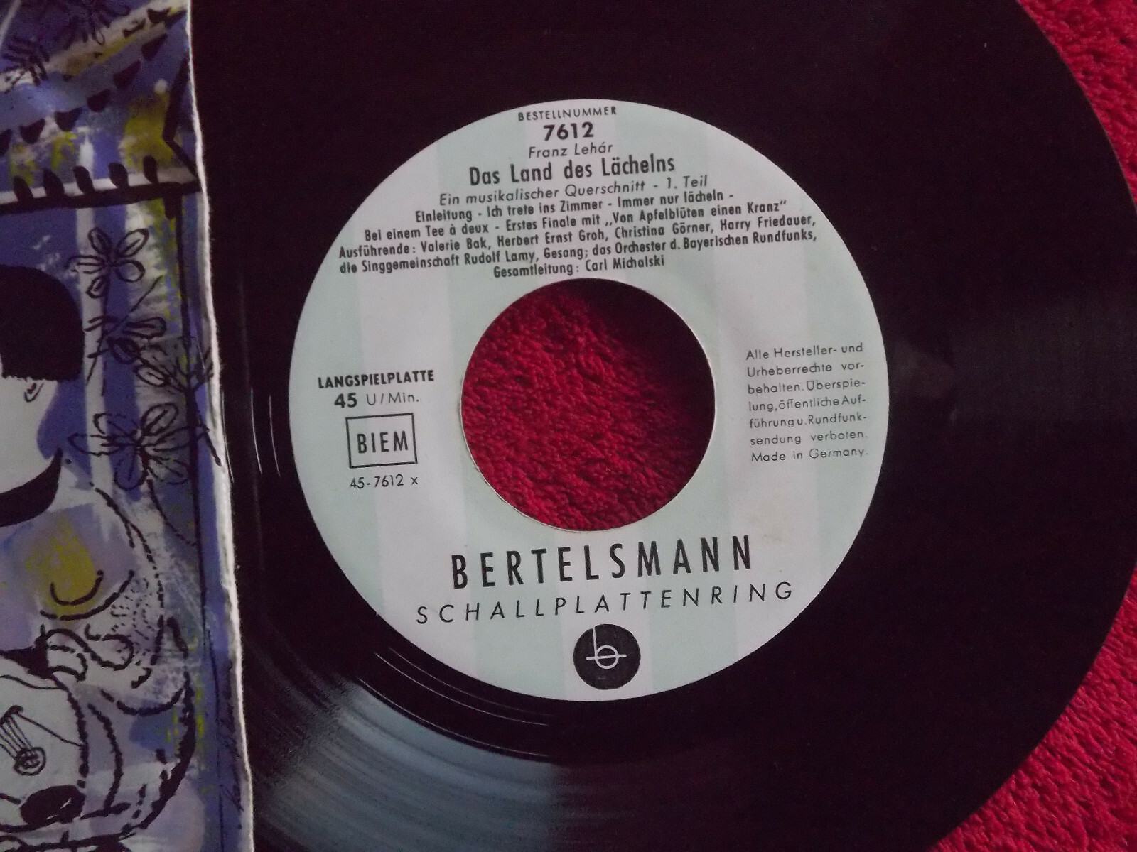 Franz Lehár – Das Land des Lächelns: Querschnitt | Bertelsmann Records 7612, Bild 2