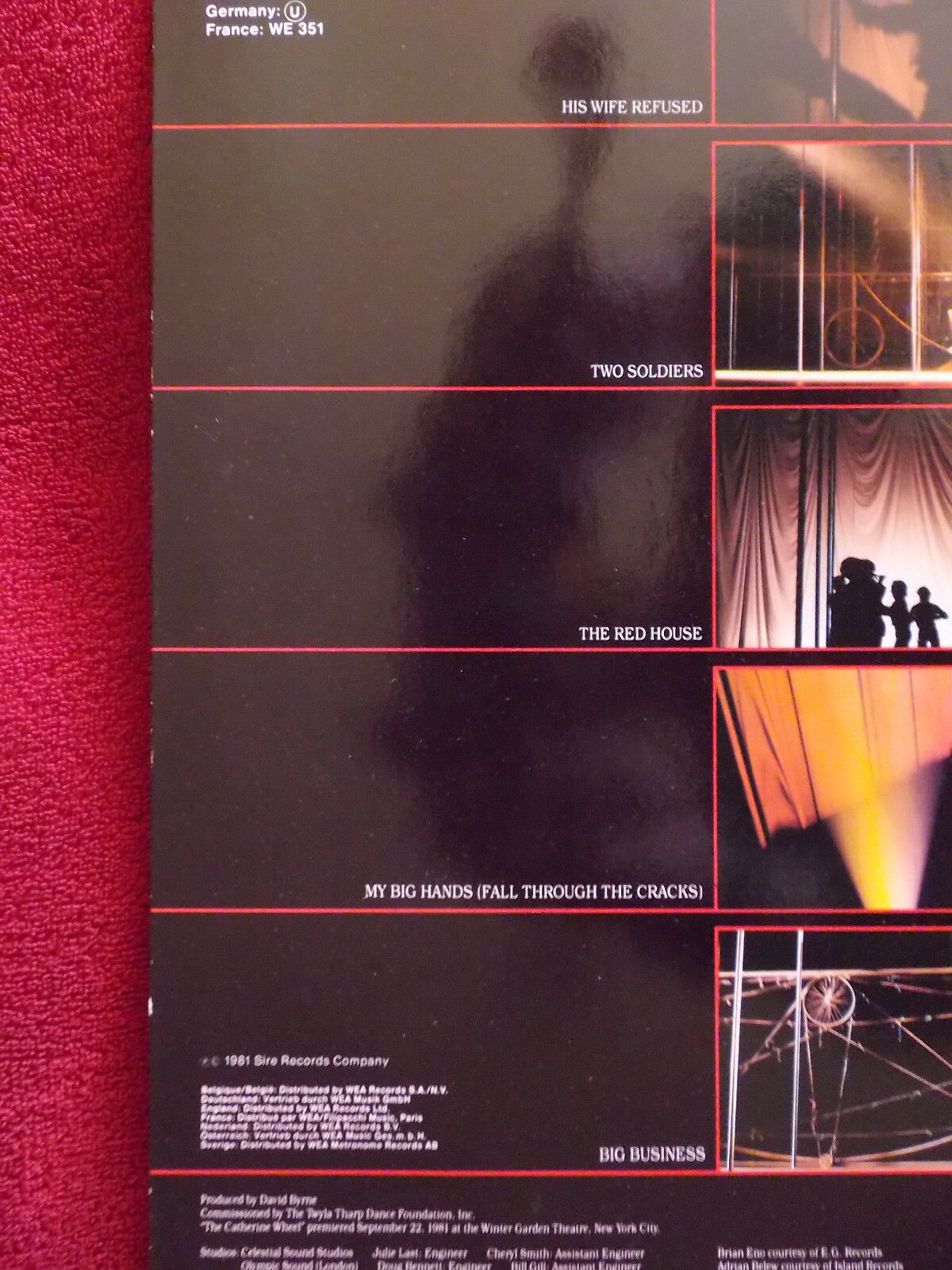David Byrne – Songs from „The Catherine Wheel“ | Sire LP, Deutschland 1981, Bild 3