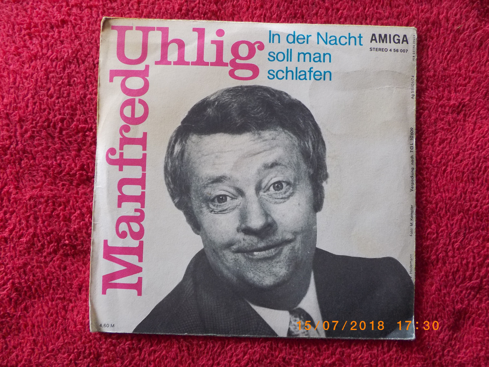 Manfred Uhlig – Unsere lieben Sachsen / In der Nacht soll man schlafen – Amiga 45, Bild 2