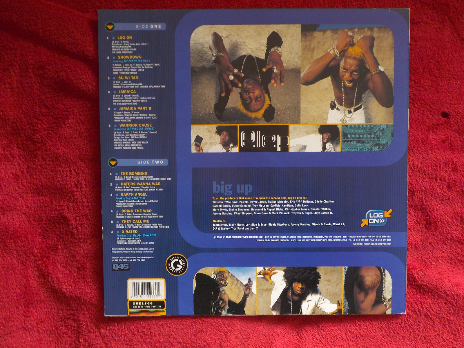 Elephant Man – Log on | Greensleeves Records GREL 266, LP (12 Inch), 2001, Bild 2