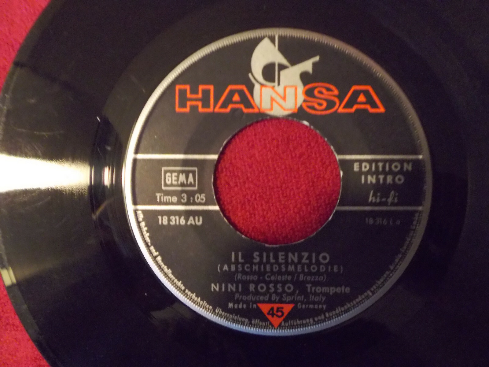 Nini Rosso – Il silenzio (Abschiedsmelodie) / Der Clown · Hansa Records · 45 U/min
