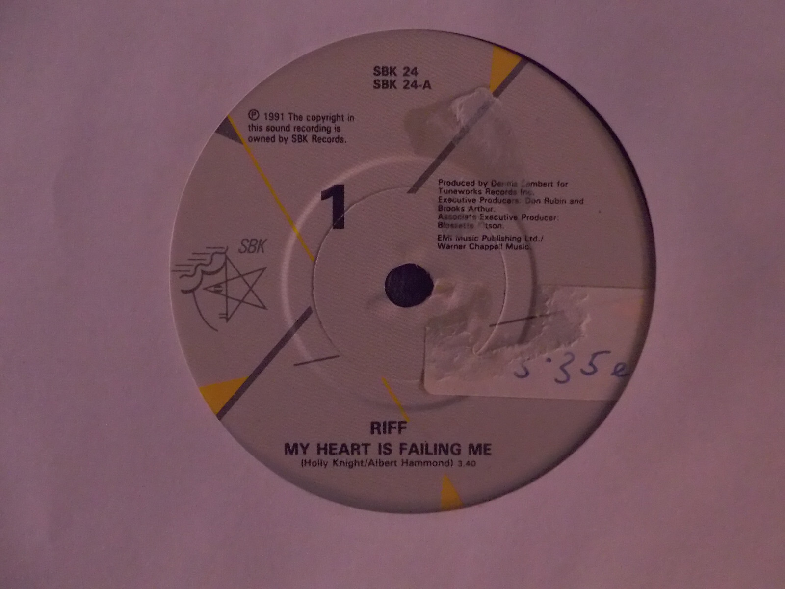 Riff – My heart is failing me / Temporary insanity (SBK 24, 1991)