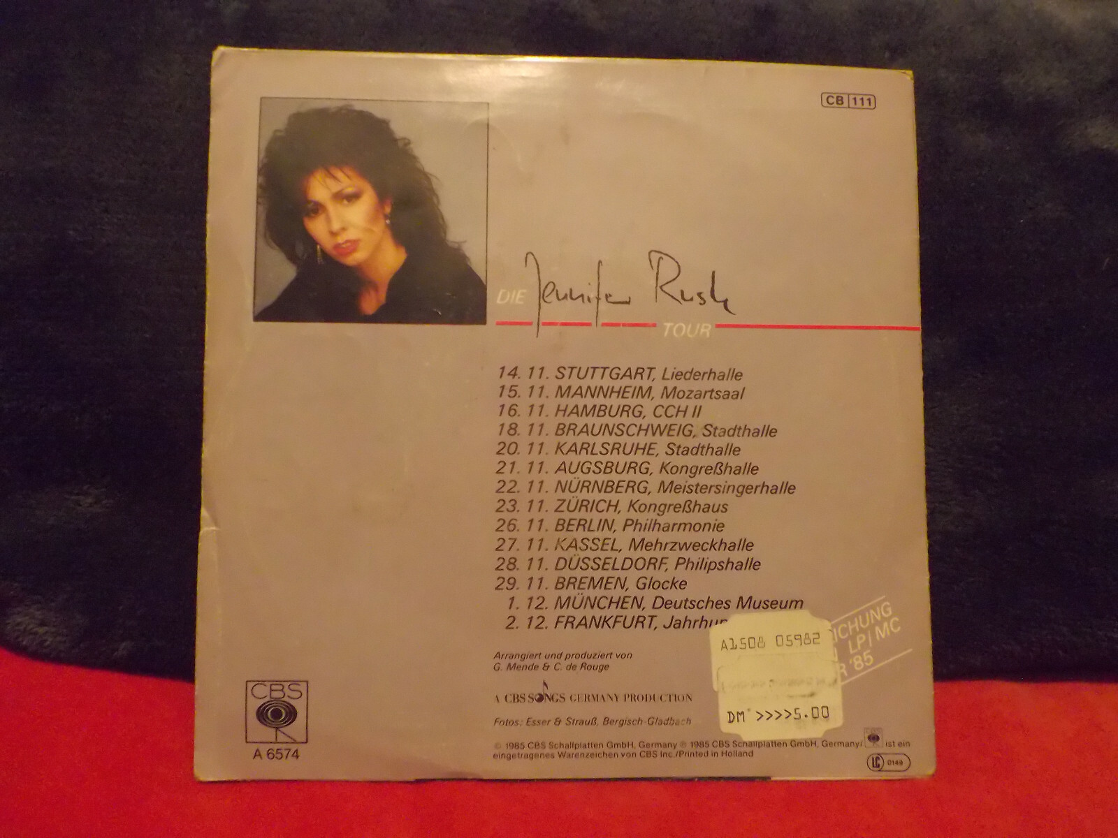 Jennifer Rush – Destiny / The right time has come now | CBS Records CBSA 6574, Bild 2