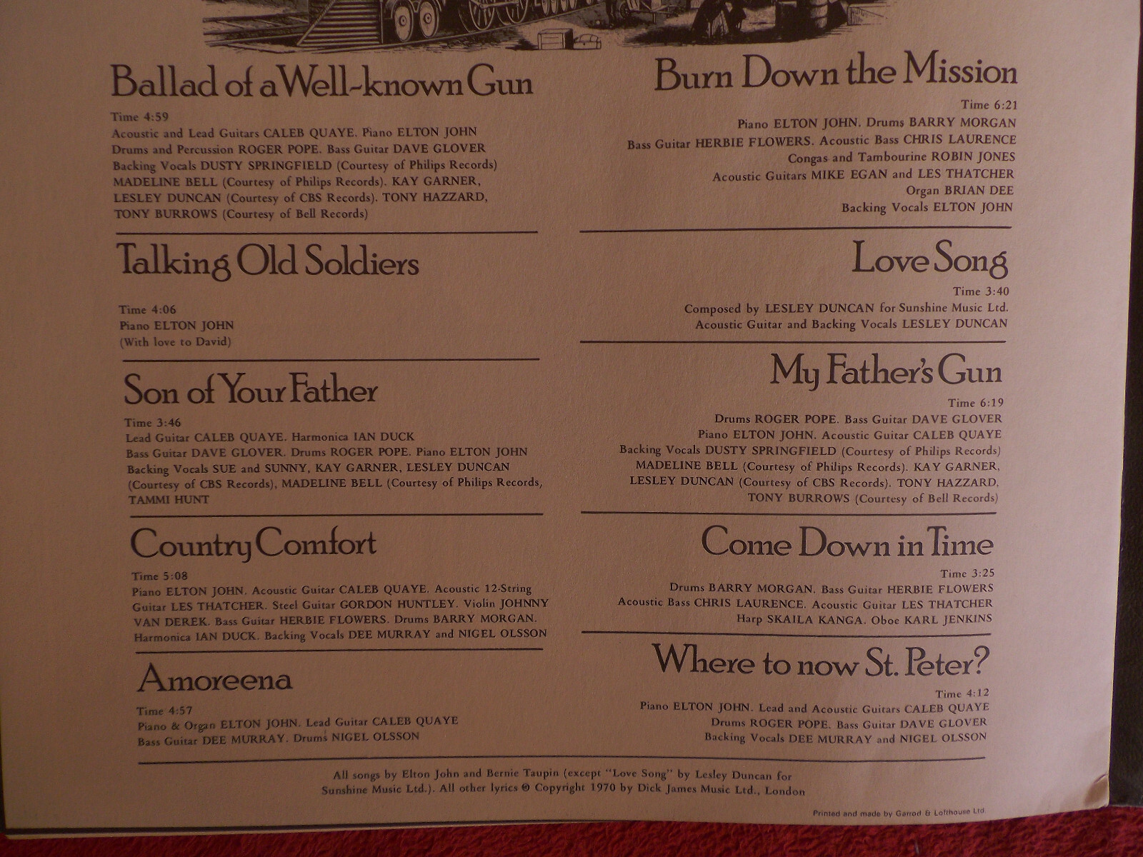 Elton John – Tumbleweed Connection | DJM Records, DJLPS.410 (1970), Bild 10