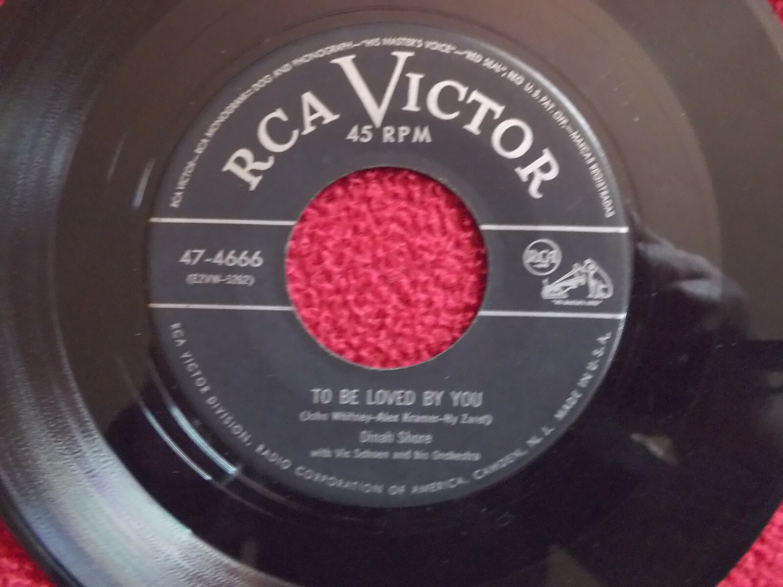 Dinah Shore – To be loved by you / I am a heart · RCA Victor 47-4666