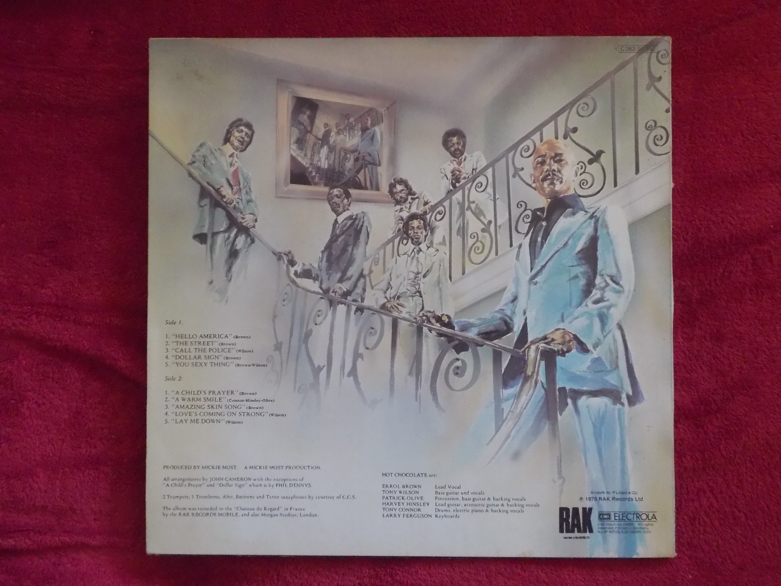 Hot Chocolate – Hot Chocolate (LP, RAK Records, 1975), Bild 2