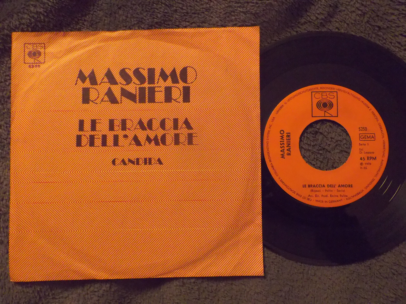 Massimo Ranieri – Le braccia del´amore / Candida (Single, 1970)