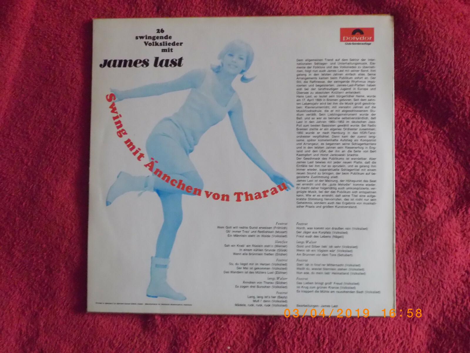 James Last – Swing mit Ännchen von Tharau (Polydor Club-LP, 1966), Bild 2