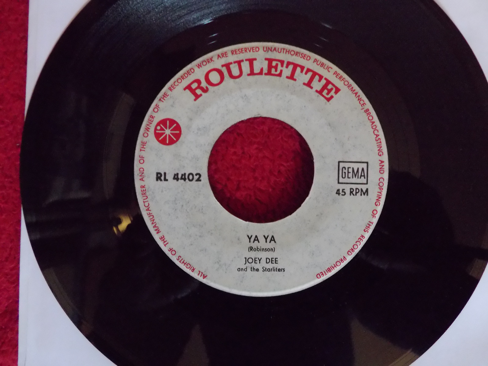 Joey Dee – Ya Ya / Fanny Mae (Roulette RL 4402, 45 U/min)
