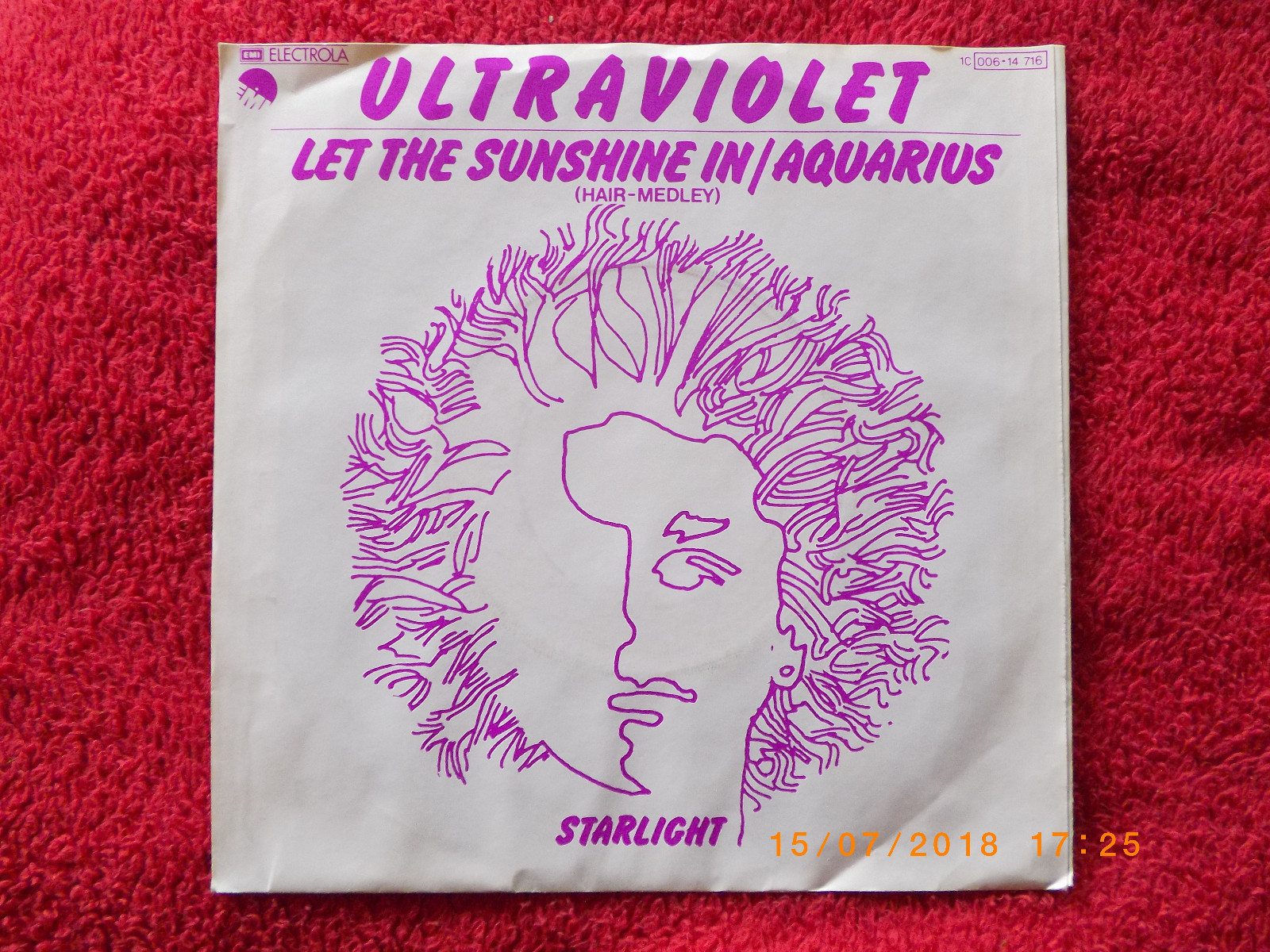 Ultraviolet – Let the sunshine in / Aquarius + Starlight (7″-Single, EMI Records, 1978), Bild 2