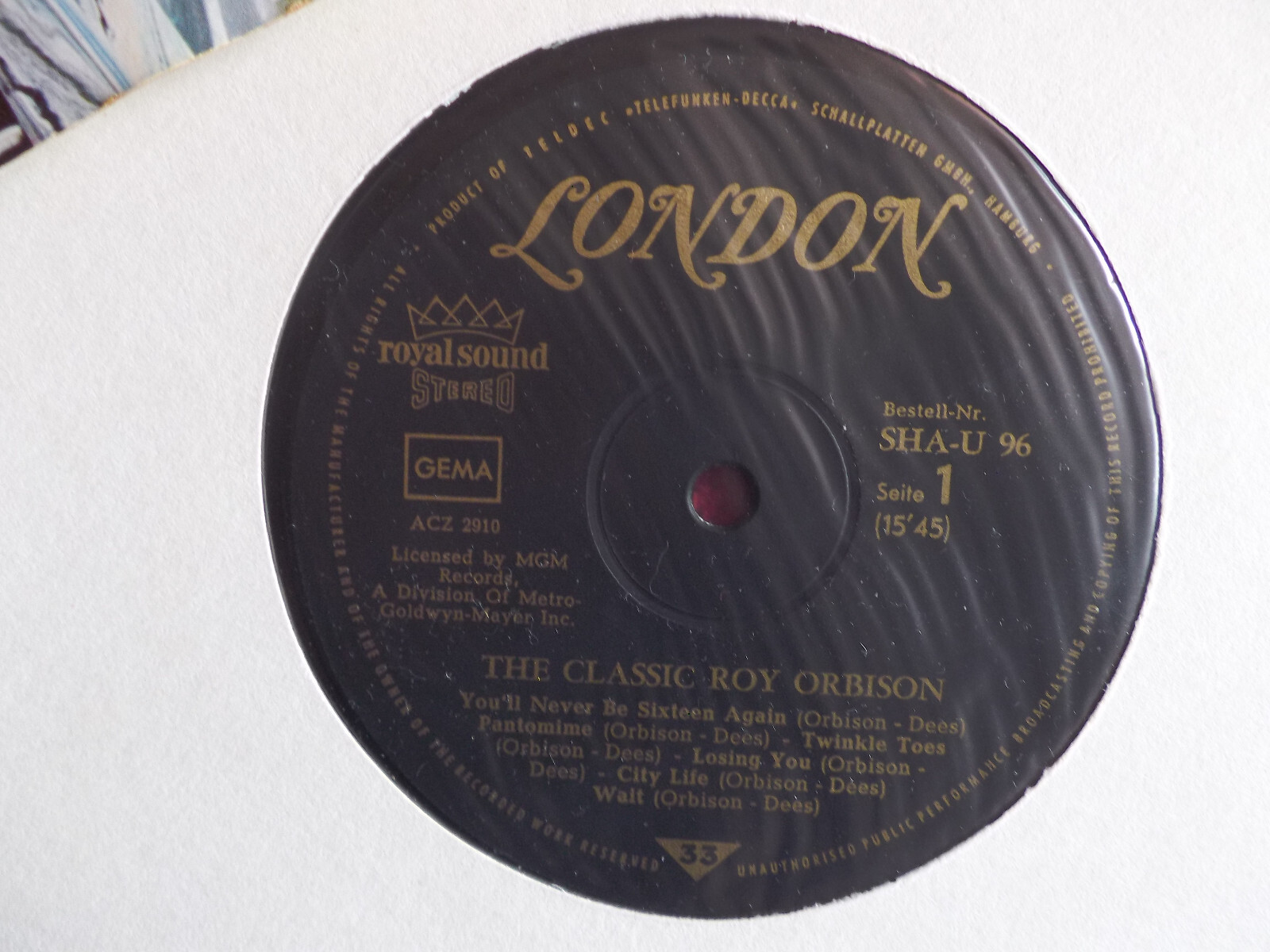 Roy Orbison – The Classic Roy Orbison (London Records, SHA-U 96, LP, 1966), Bild 2