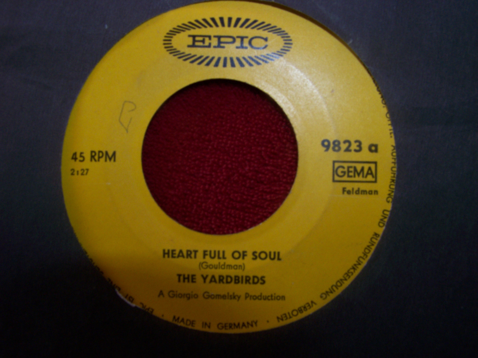 The Yardbirds – Heart full of soul / Steeled blues (Epic Records, 9823)