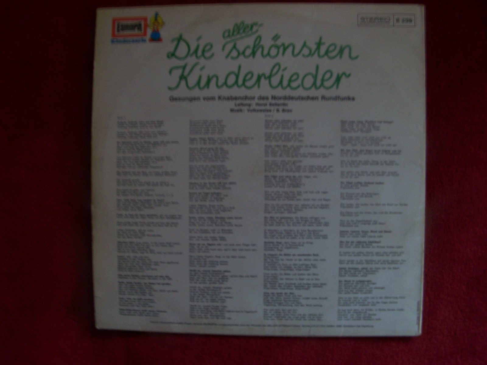 Die allerschönsten Kinderlieder – Europa Kinderserie LP, Bild 2