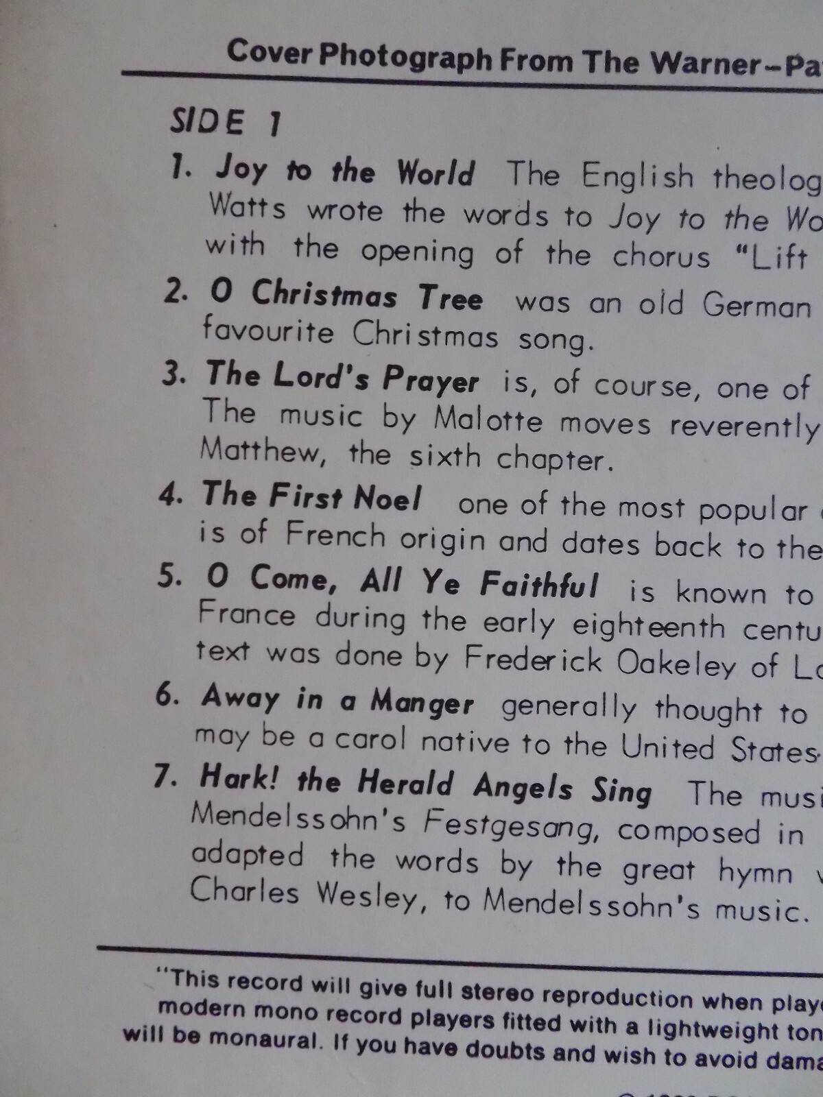 Mario Lanza – Christmas hymns and carols | LP, RCA Camden, 1963, Bild 3