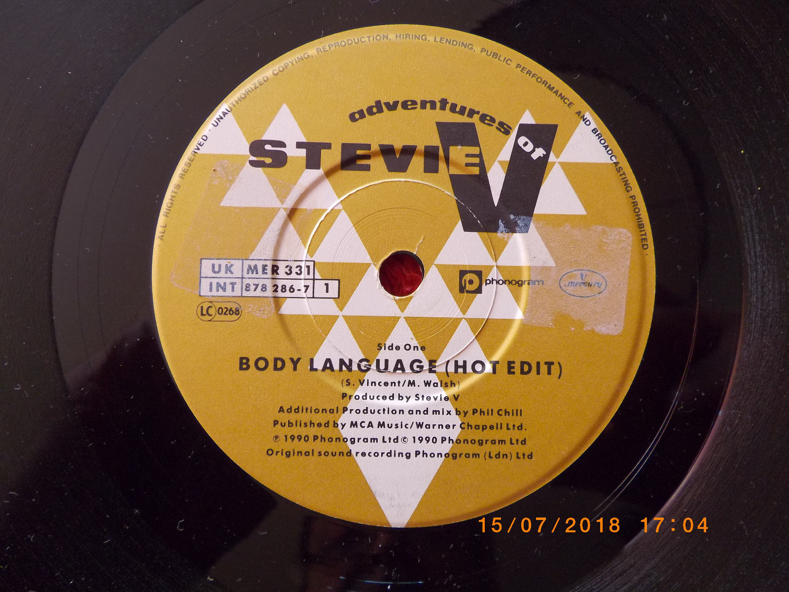 Adventures of Stevie V – Body language (45 U/min Single)