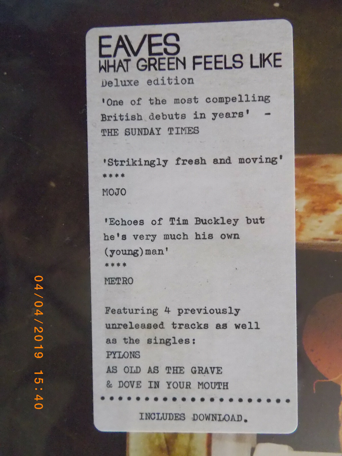 Eaves – What green feels like (Deluxe Edition, D-LP), Bild 2