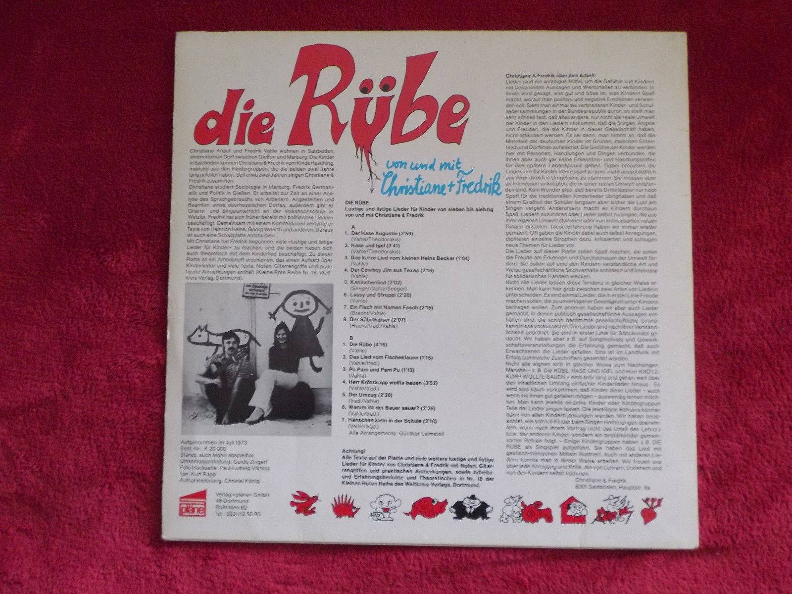 Christiane und Fredrik – Die Rübe (LP), Bild 2