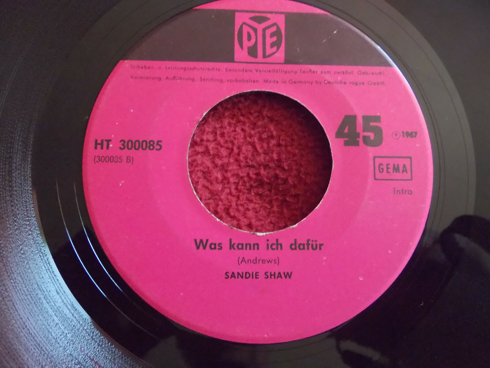 Sandie Shaw – Wiedehopf im Mai / Was kann ich dafür (7-Inch-Single, 1967), Bild 2