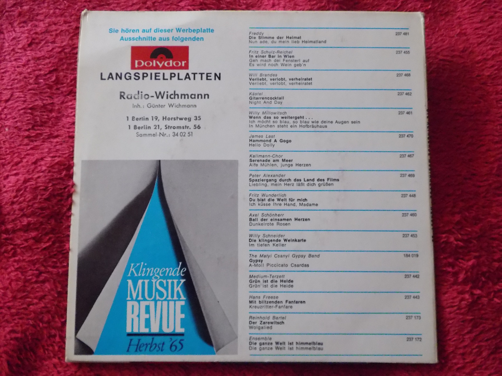Klingende Musik-Revue Herbst ´65 – Polydor Werbesingle, Bild 2