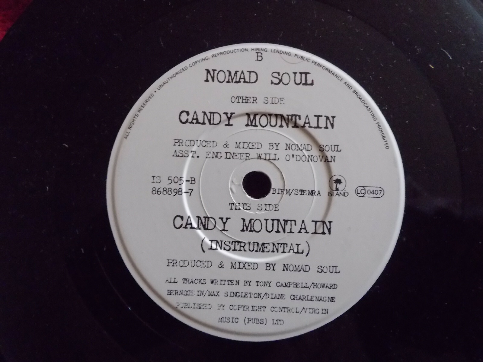 Nomad Soul – Candy Mountain / Candy Mountain (Instrumental), Island 45