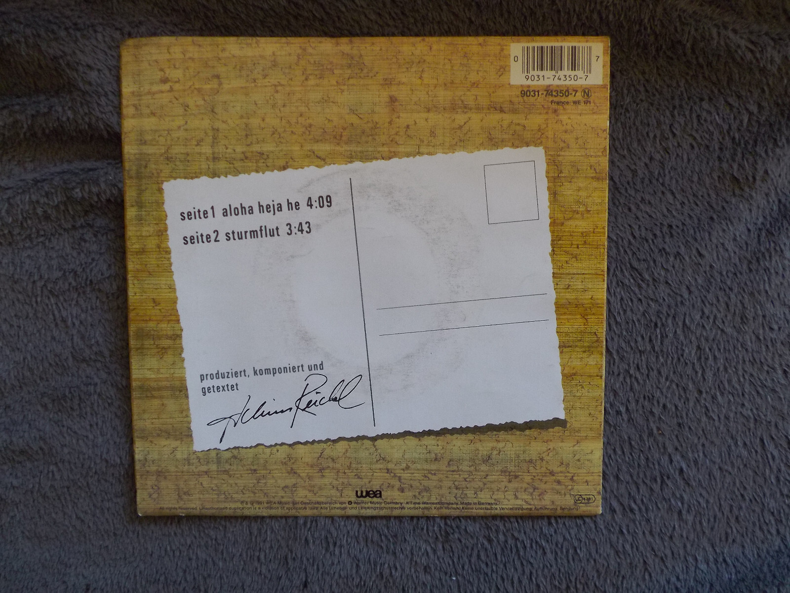 Achim Reichel – Aloha Heja He / Sturmflut | WEA Records 7″-Single, 1991, Bild 2