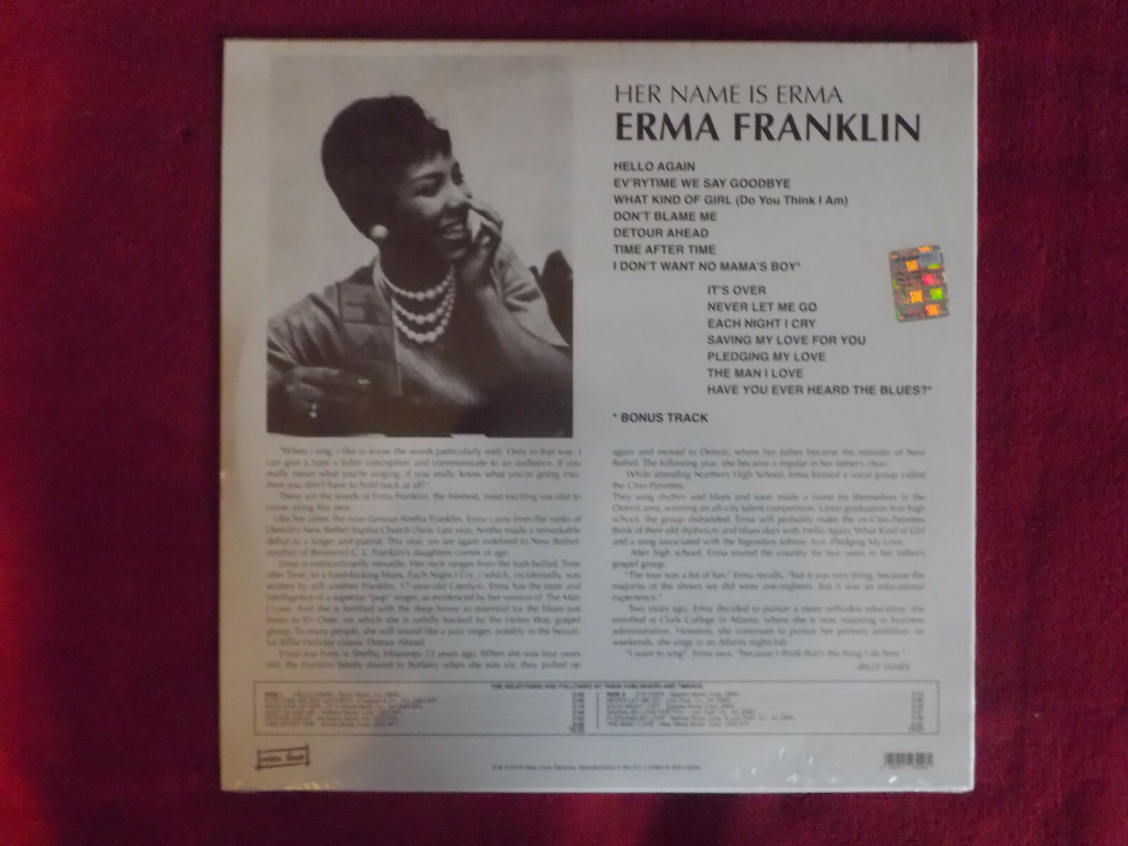 Erma Franklin – Her name is Erma (LP, 2018), Bild 2