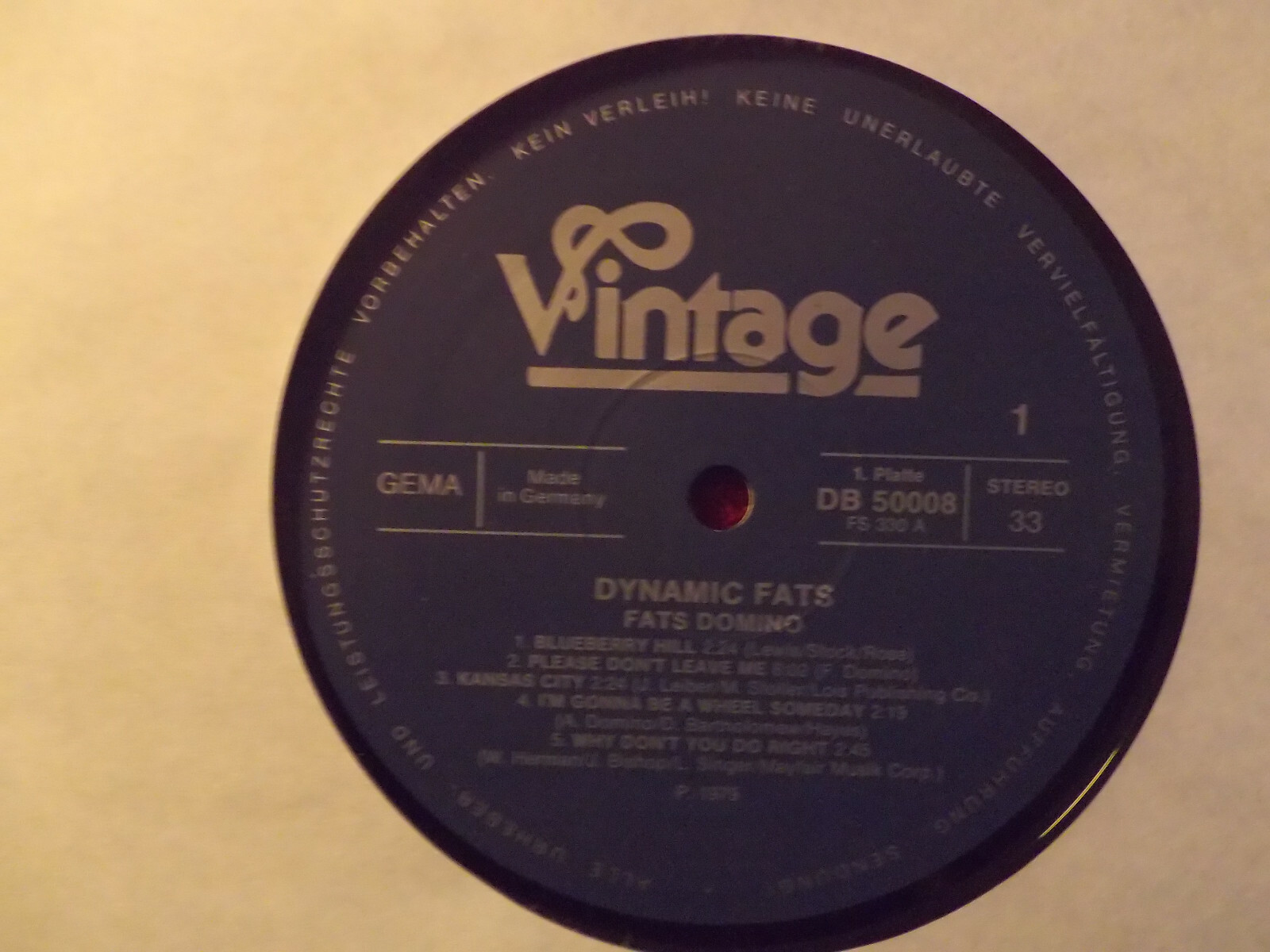 Fats Domino – Dynamic Fats | Vintage Records DB 50008 | D-LP, 1979, Bild 2