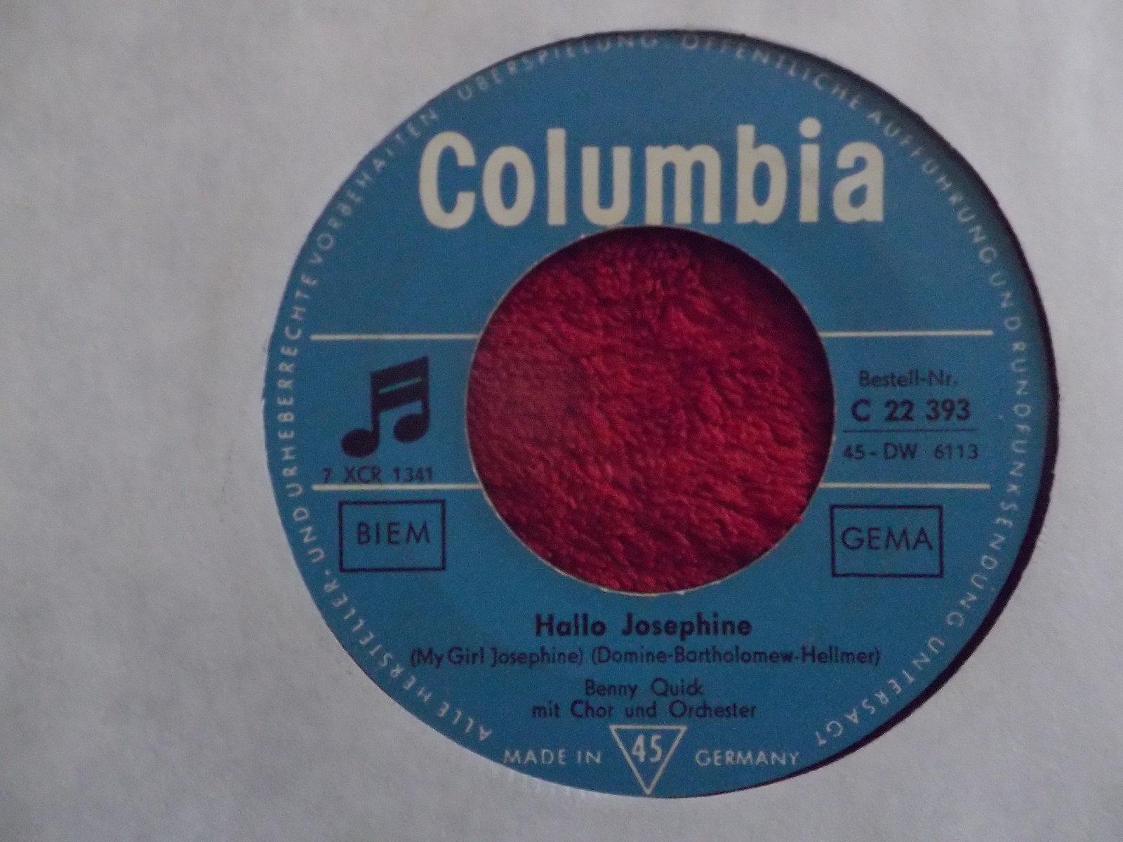Benny Quick – Hello Josephine / Twistin´ Patricia | Columbia 7″-Single