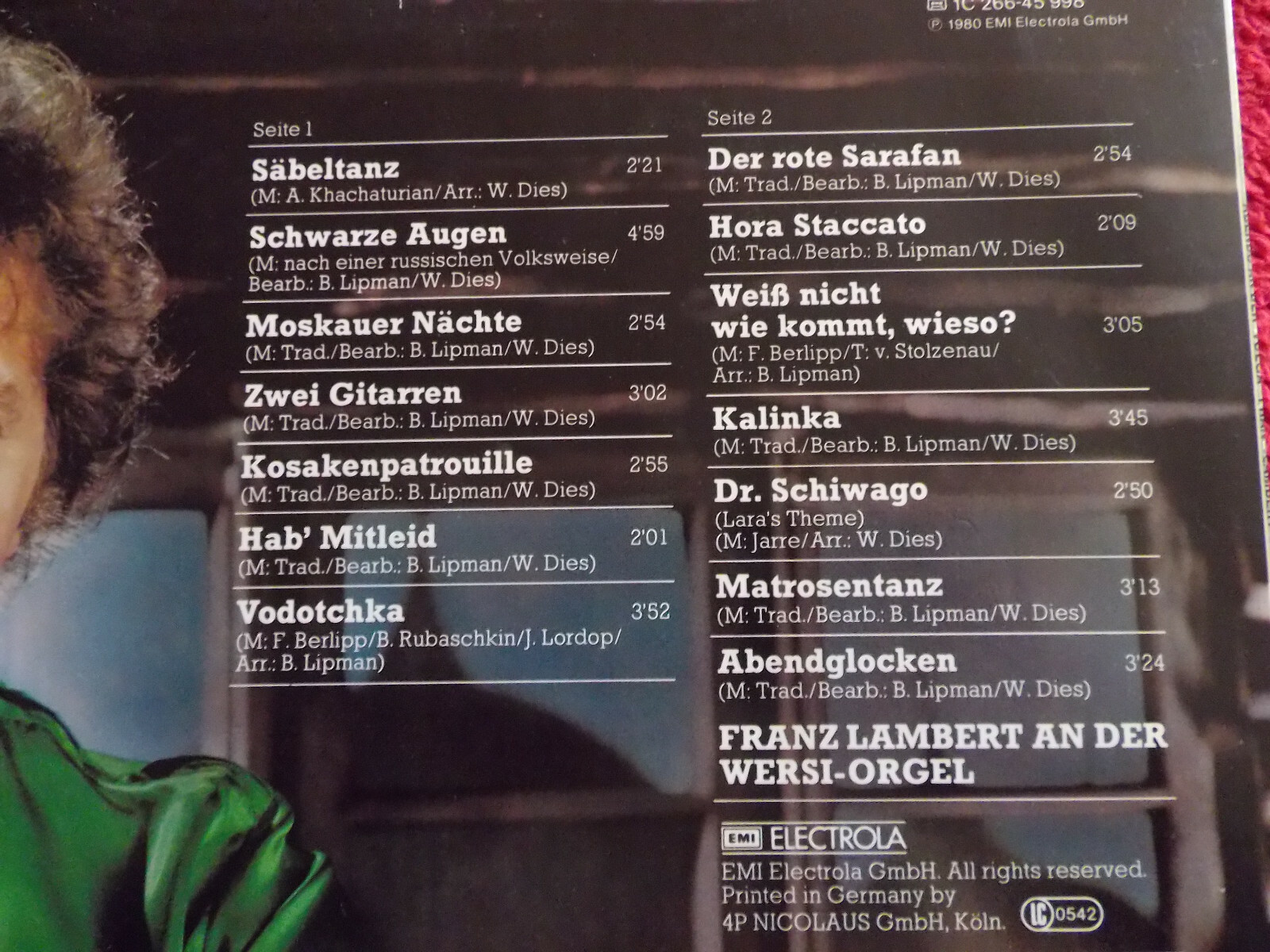 Franz Lambert – Abends an der Wolga | EMI Records, LP, Deutschland, 1980, Bild 3