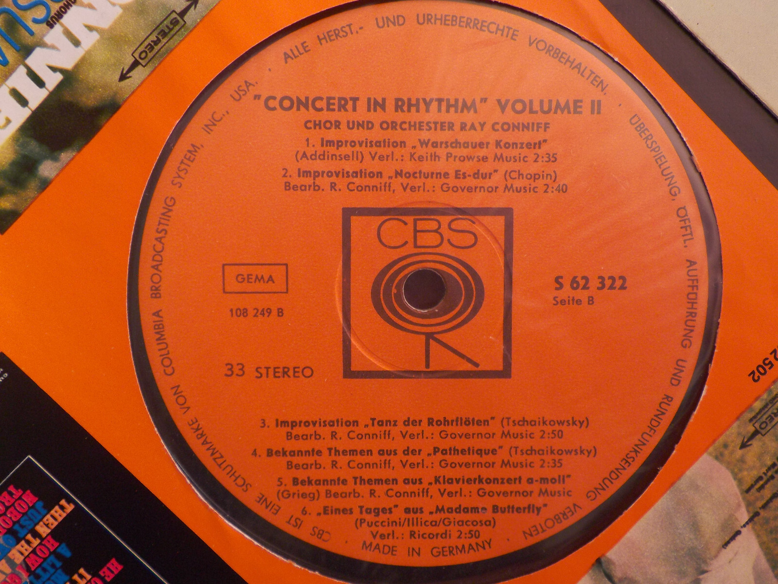 Ray Conniff – Concert in Rhythm Vol. II | CBS Records S 62 322, Bild 2