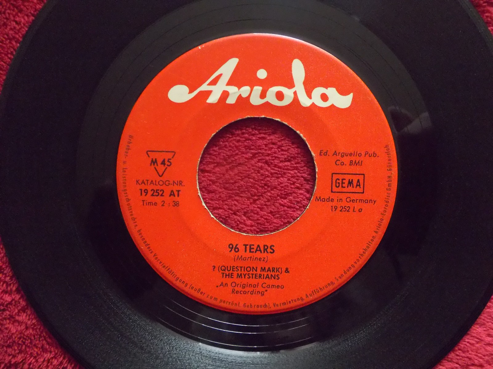 ? ( Question Mark ) & The Mysterians – 96 Tears / Midnight Hour | Ariola 19 252 AT