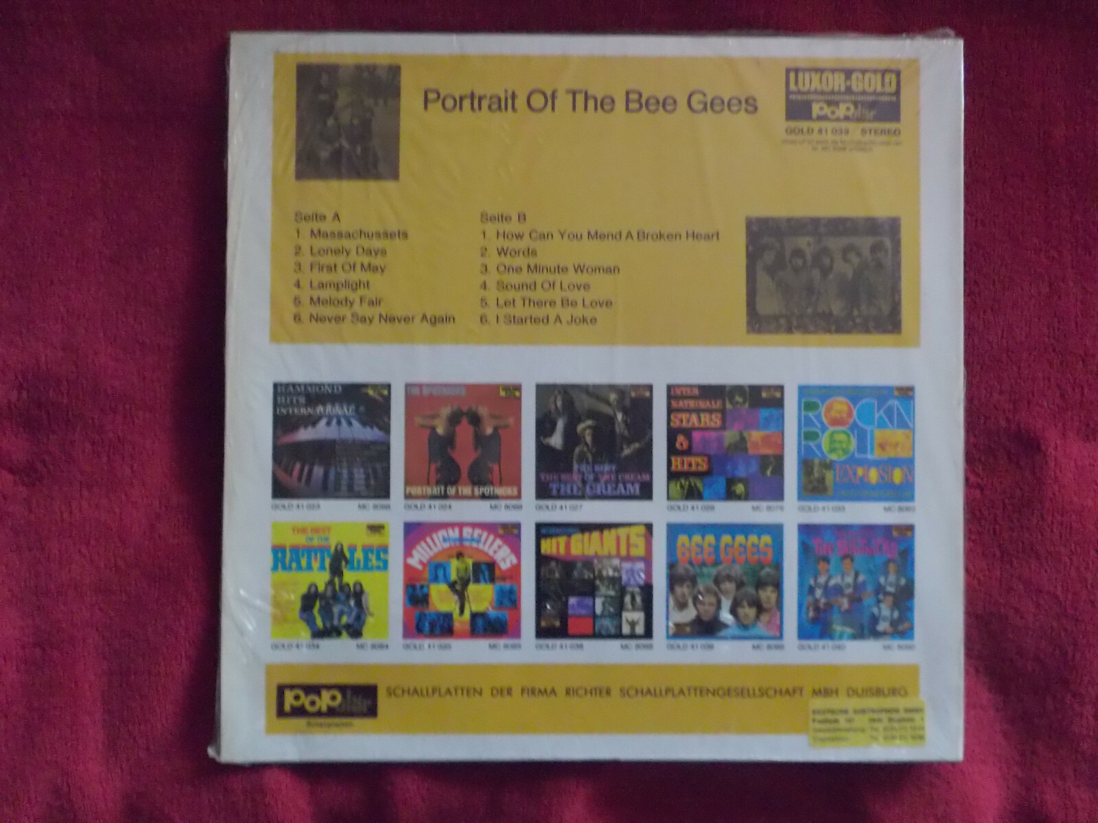 Bee Gees – Portrait of the Bee Gees | Luxor-Gold Populär Records GOLD 41 039, LP, Bild 2