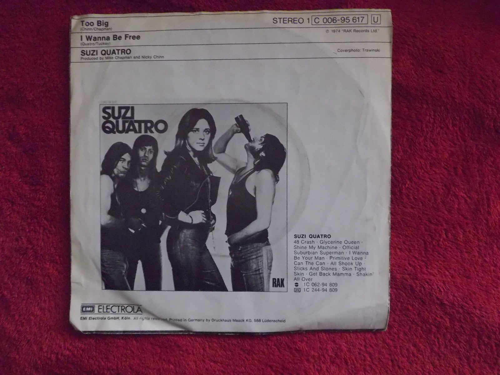 Suzi Quatro – Too big / I wanna be free (7″-Single, 1974), Bild 2