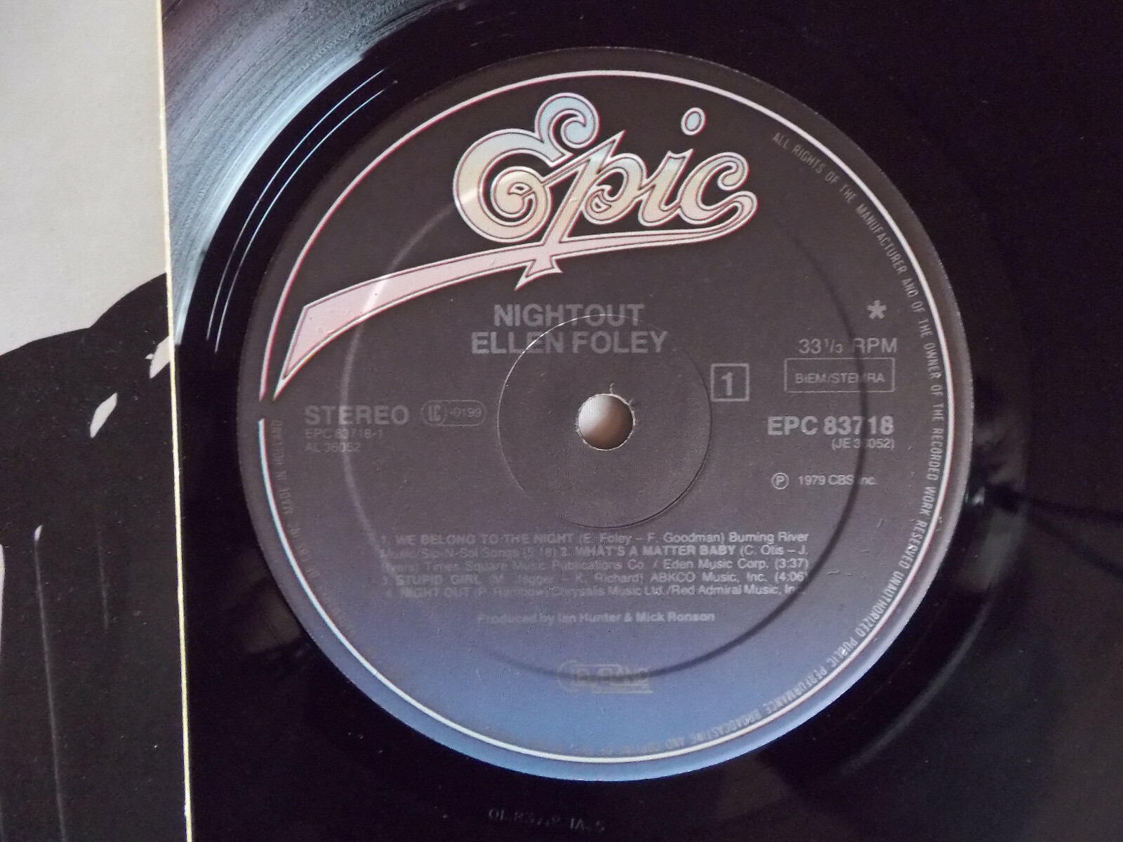Ellen Foley – Nightout | LP, Epic Records, 1979, Bild 2