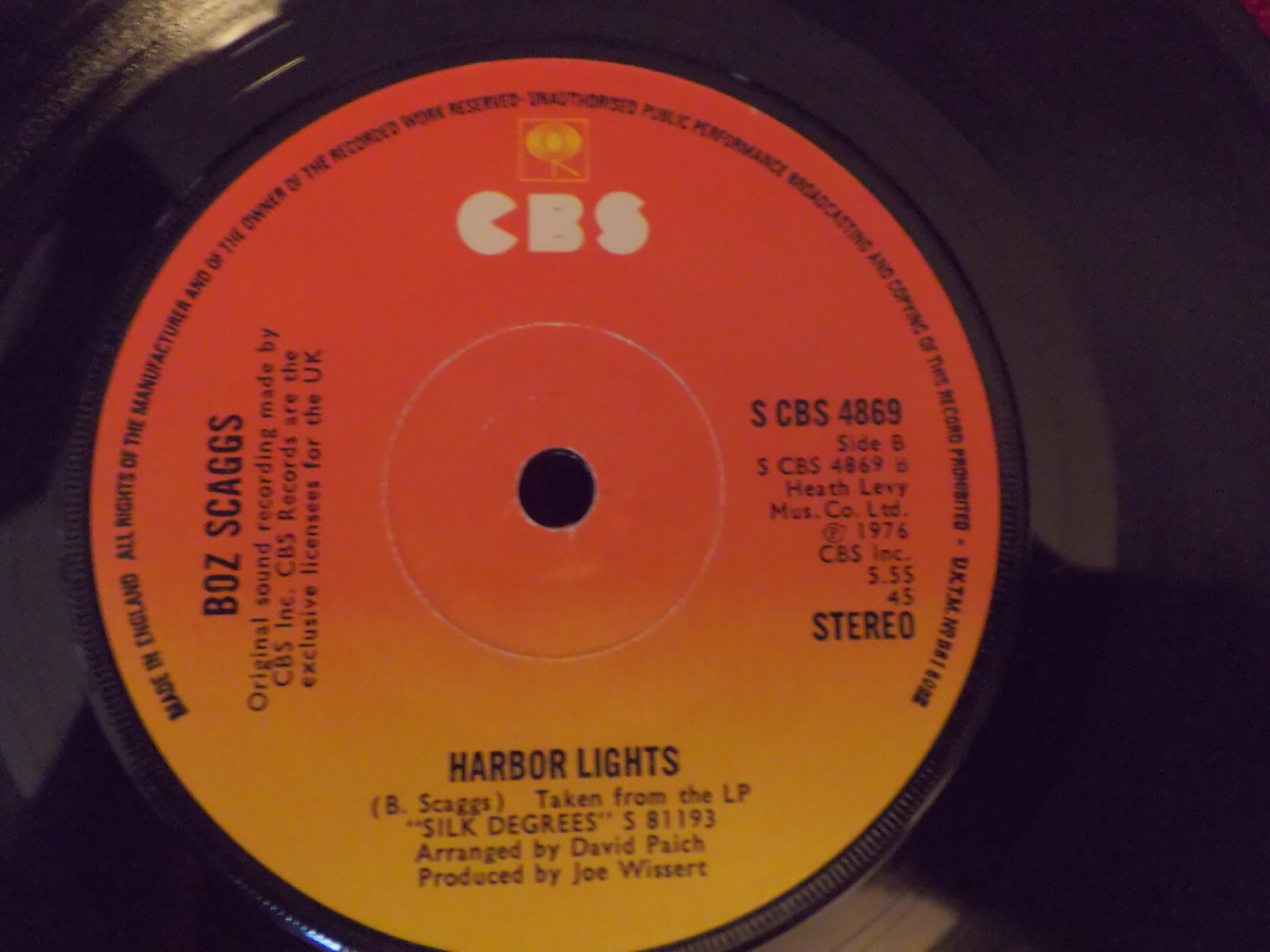 Boz Scaggs – What Can I Say / Harbor Lights | CBS Records S CBS 4869, Bild 2