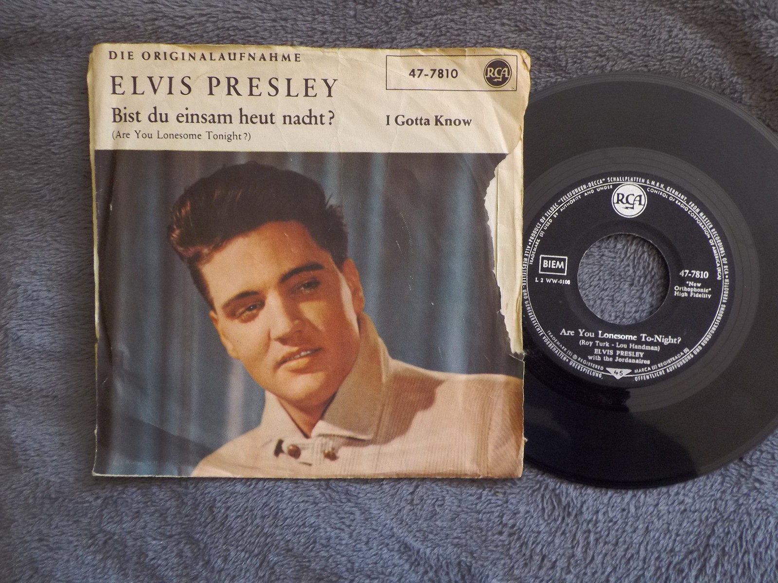 Elvis Presley – Bist du einsam heut nacht? / I gotta know – RCA Records 47-7810