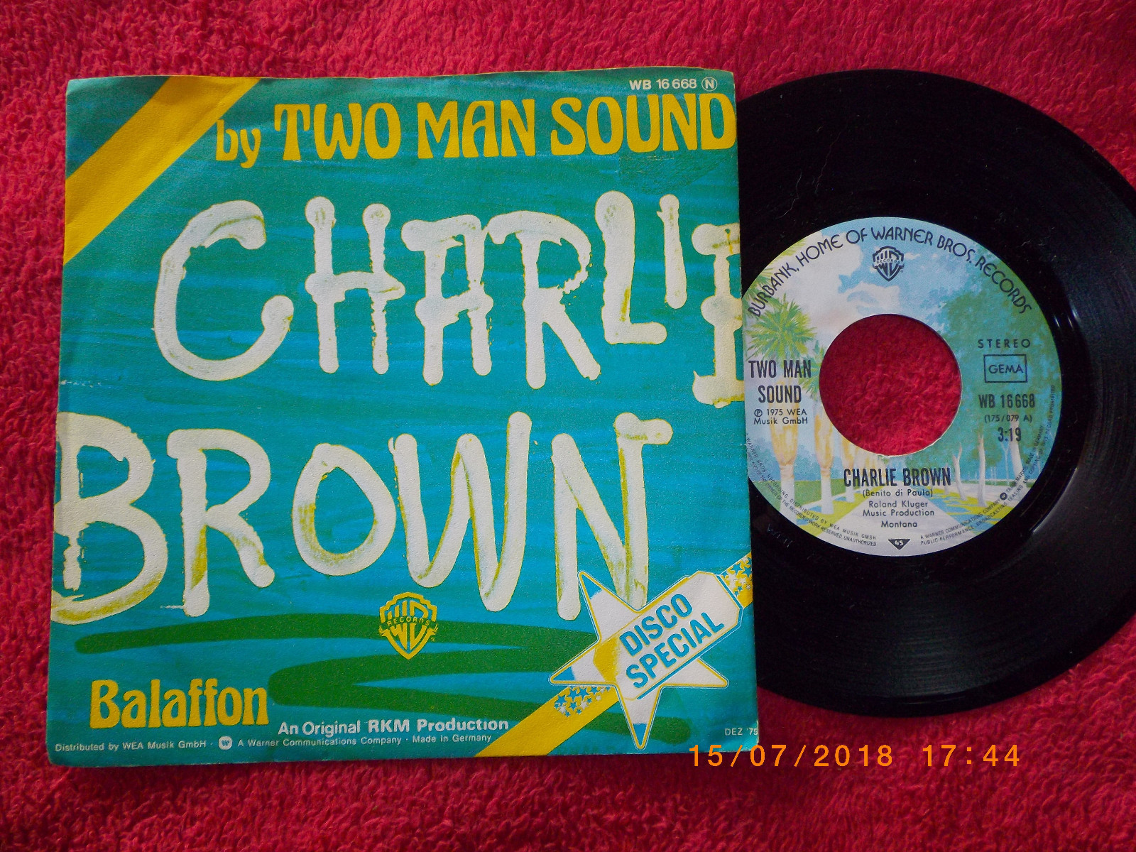 Two Man Sound – Charlie Brown / Balaffon · deutsche Warner-Bros.-Single, 1975