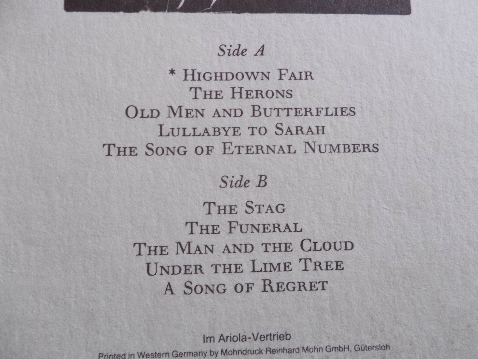 Angelo Branduardi – Highdown Fair | Musiza Records, 26 396, Bild 4