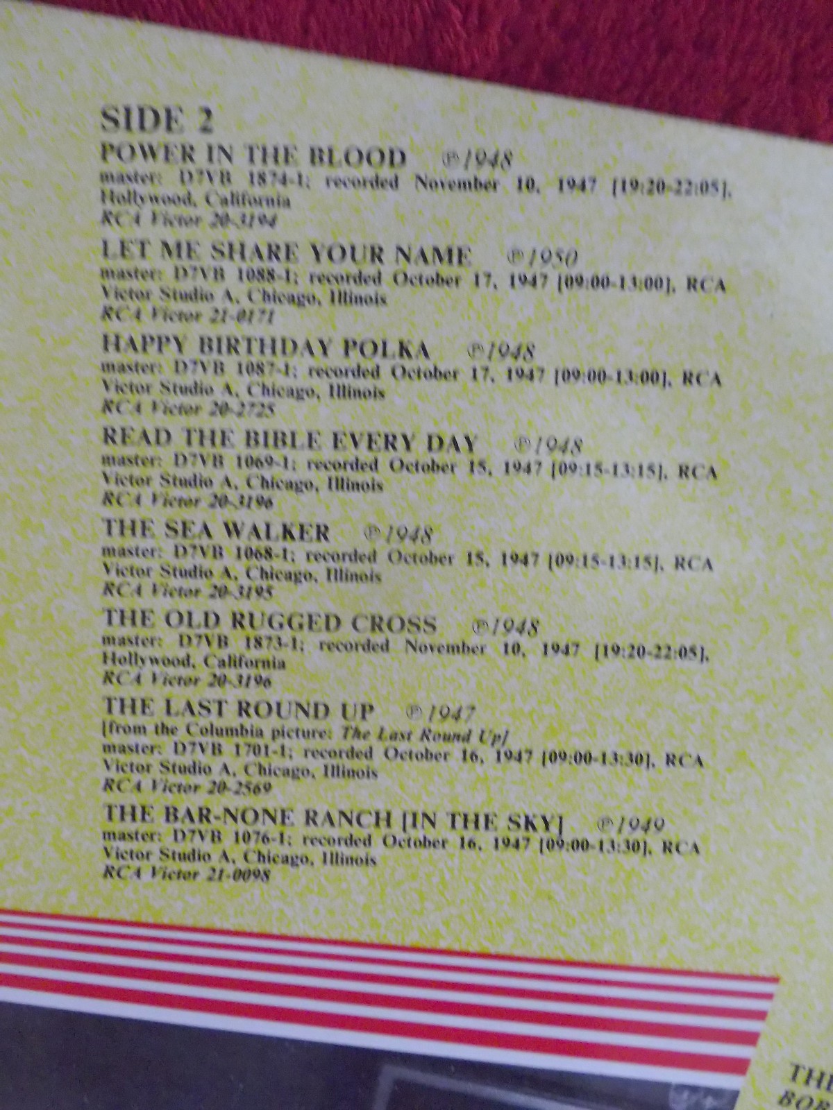 Sons of the Pioneers – A Hundred and Sixty Acres (LP, 1987), Bild 4