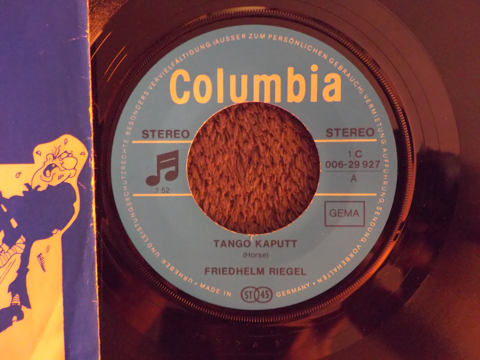 Friedhelm Riegel – Tango kaputt / Der Kurschatten | Columbia 7″ Single, Bild 2