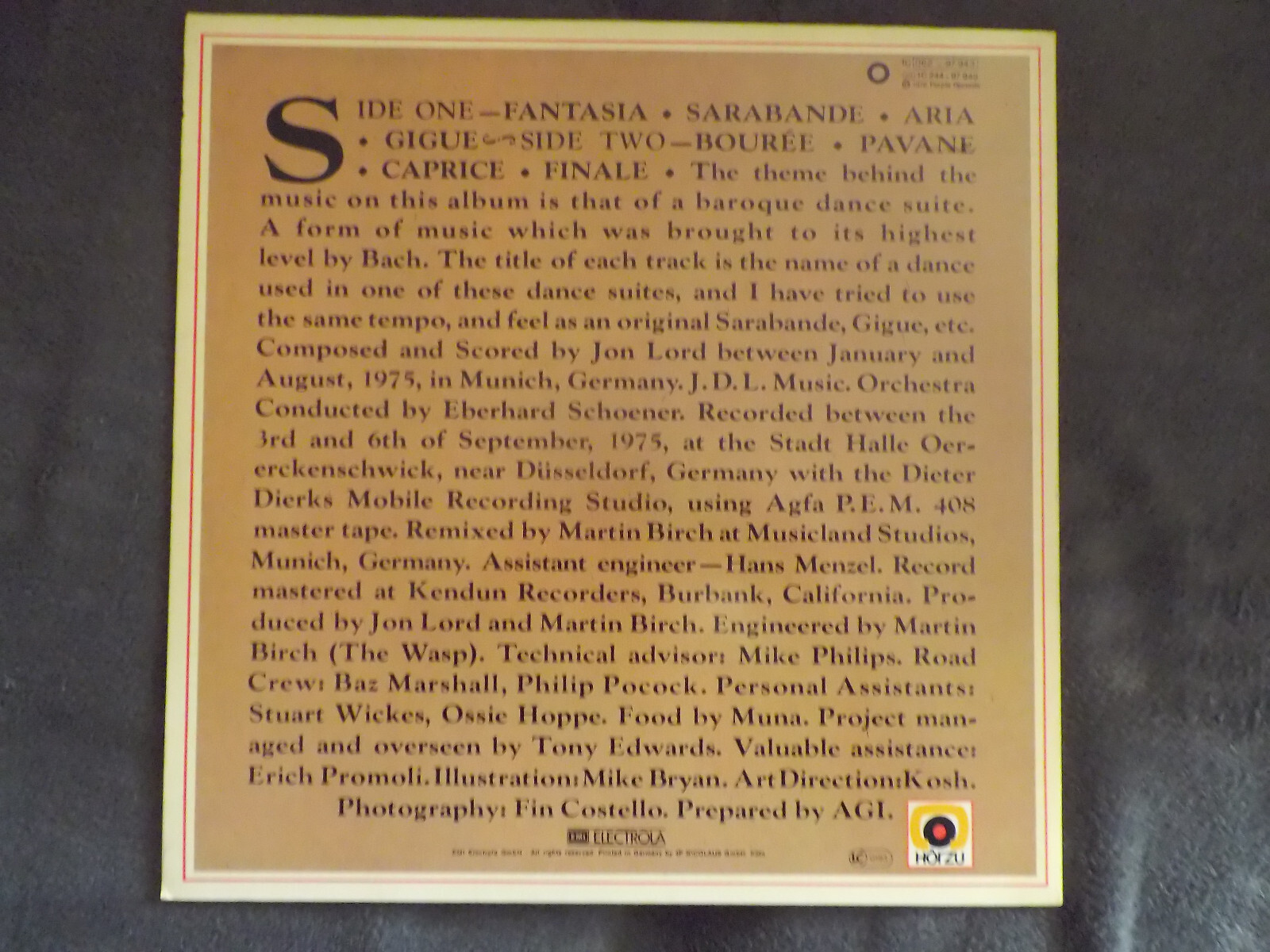 Jon Lord – Sarabande | HörZu Records, LP, Deutschland 1976, Bild 4