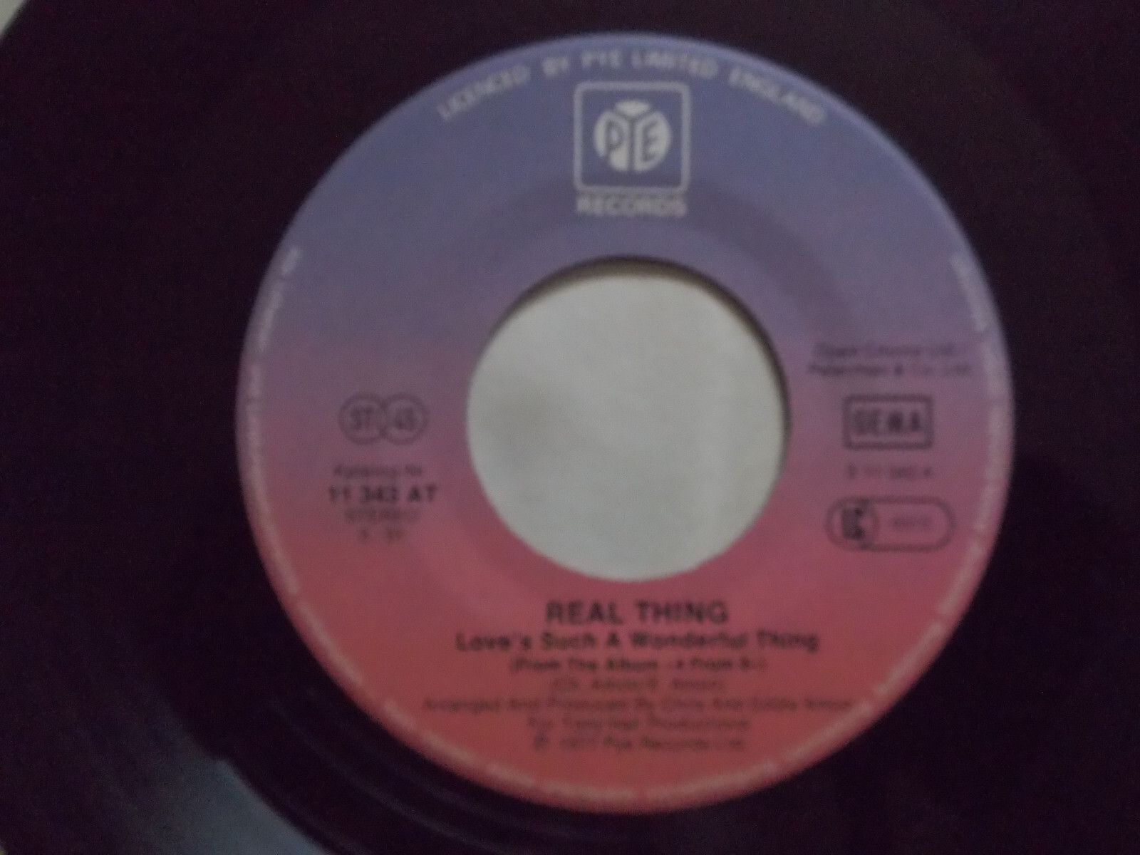 Real Thing – Love such a wonderful thing / Topsy turvy (Pye, 1977), Bild 2