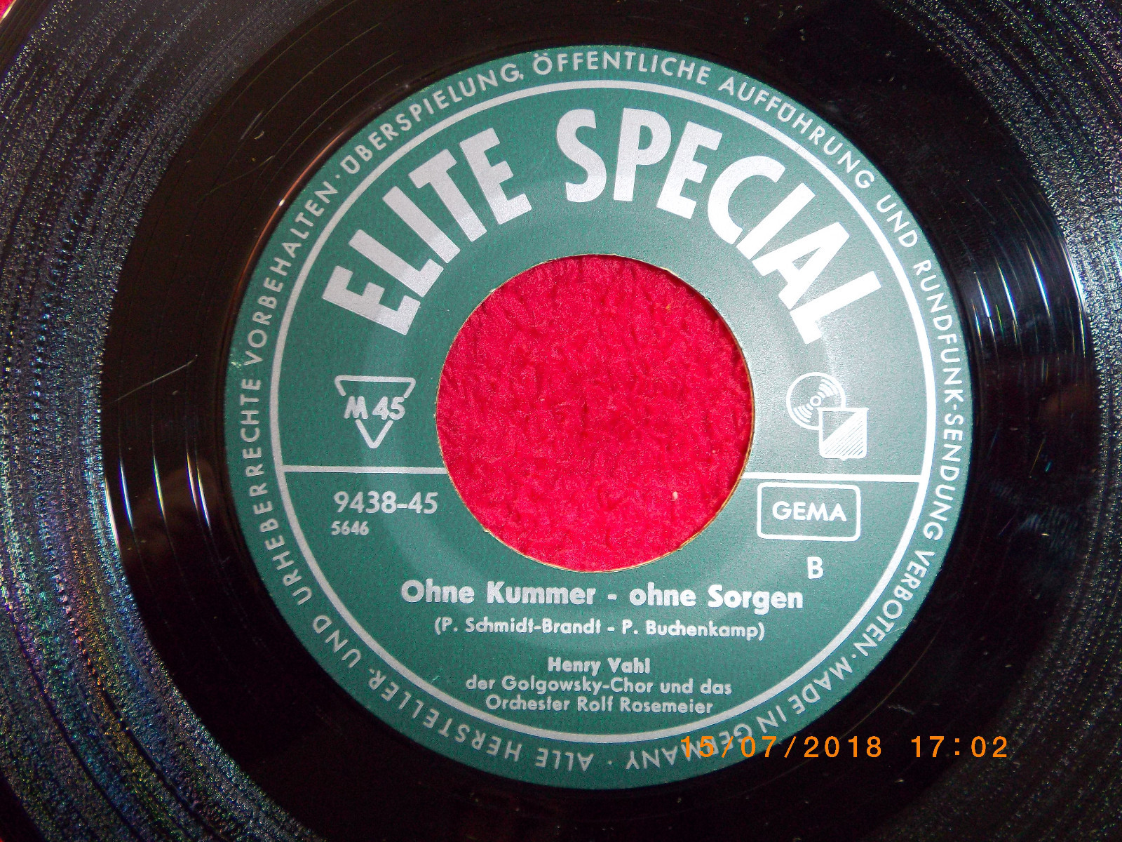 Henry Vahl – Ja, ich muß immer wieder Hamburg sehn / Ohne Kummer - ohne Sorgen (Single, 45 U/min), Bild 2