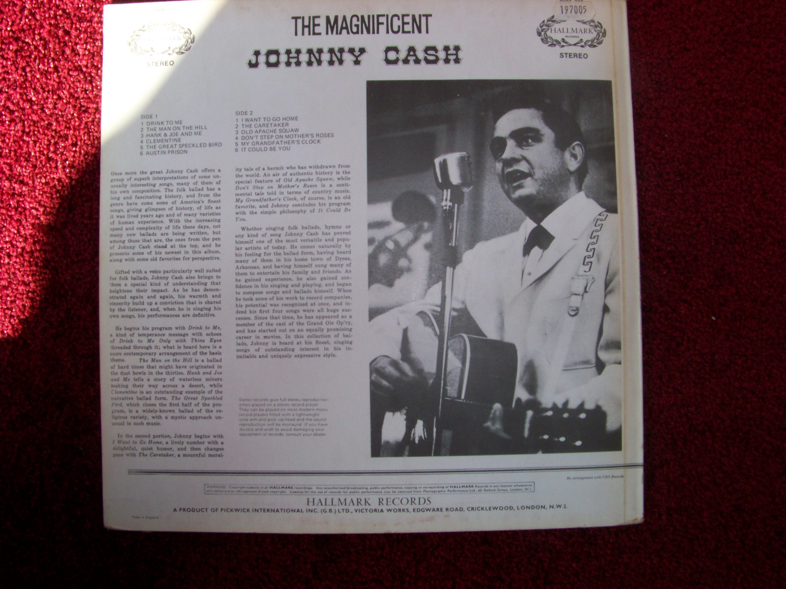 Johnny Cash – The Magnificent Johnny Cash (LP), Bild 2