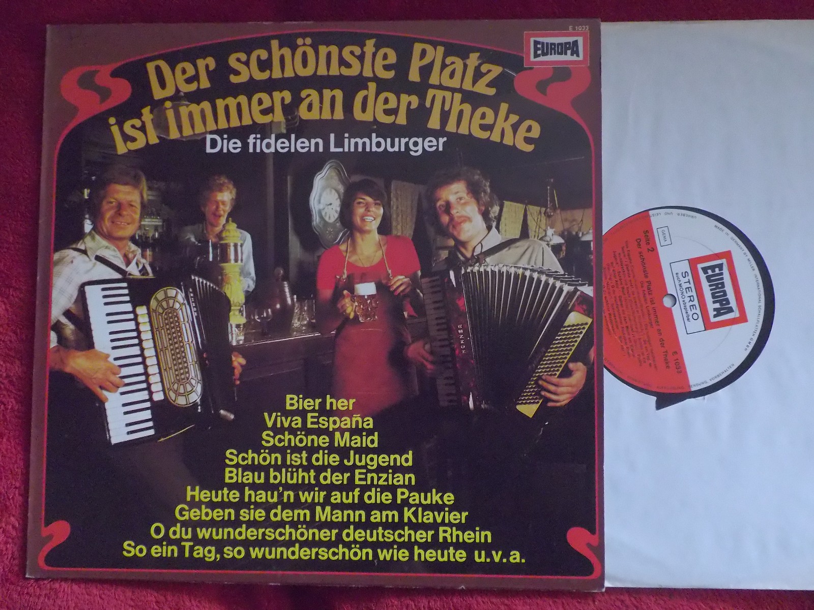 Die fidelen Limburger – Der schönste Platz ist immer an der Theke | Europa Records E 1033, LP (1976)
