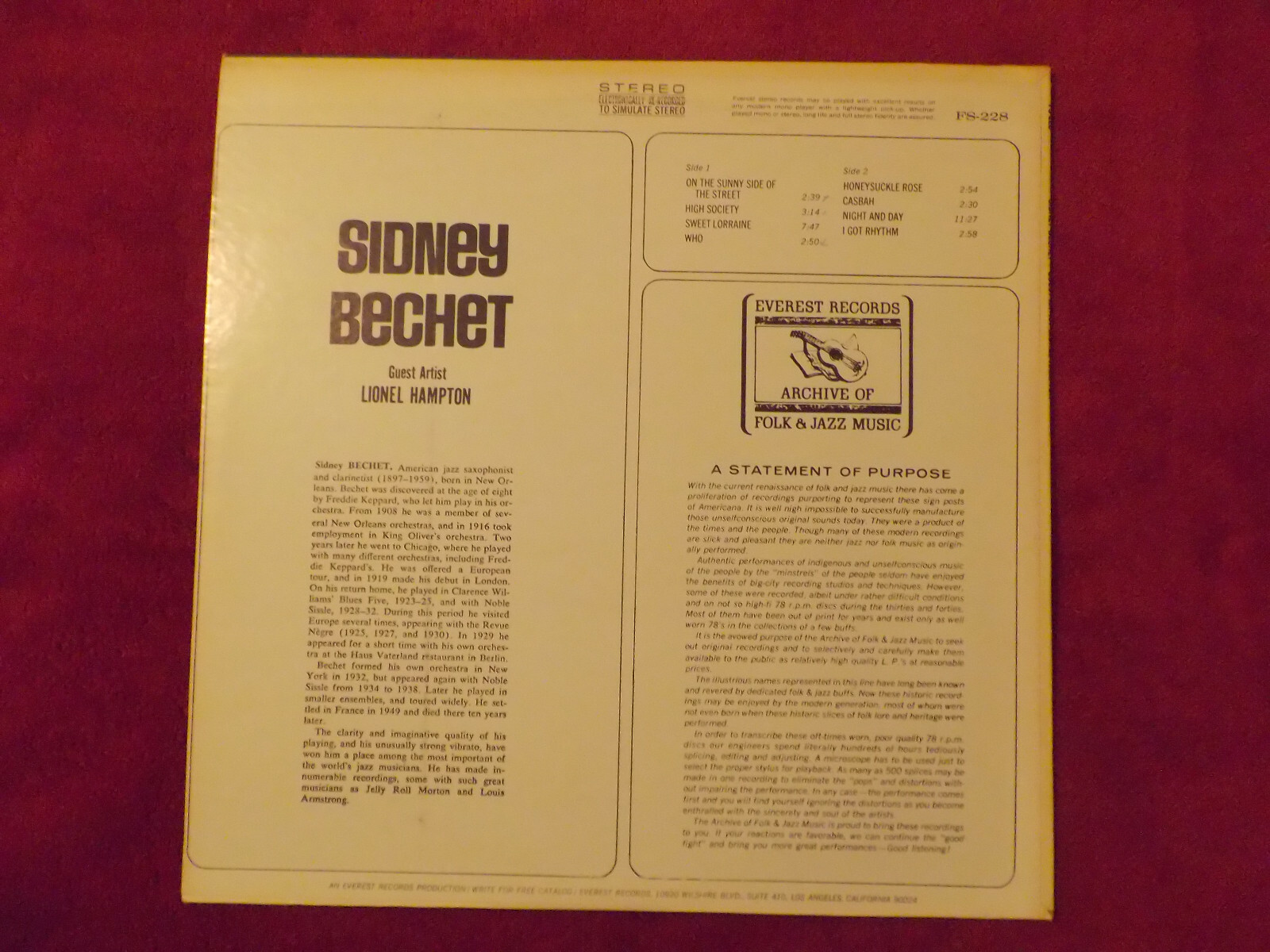 Sidney Bechet – Guest Artists Lionel Hampton (LP, US), Bild 2