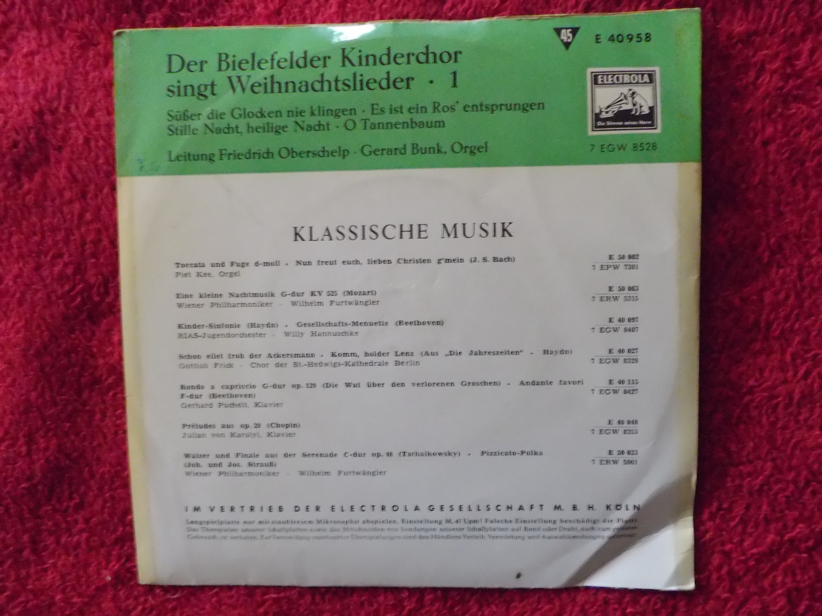 Der Bielefelder Kinderchor – Weihnachtslieder, 1. Folge (Electrola, E 40 958), Bild 2