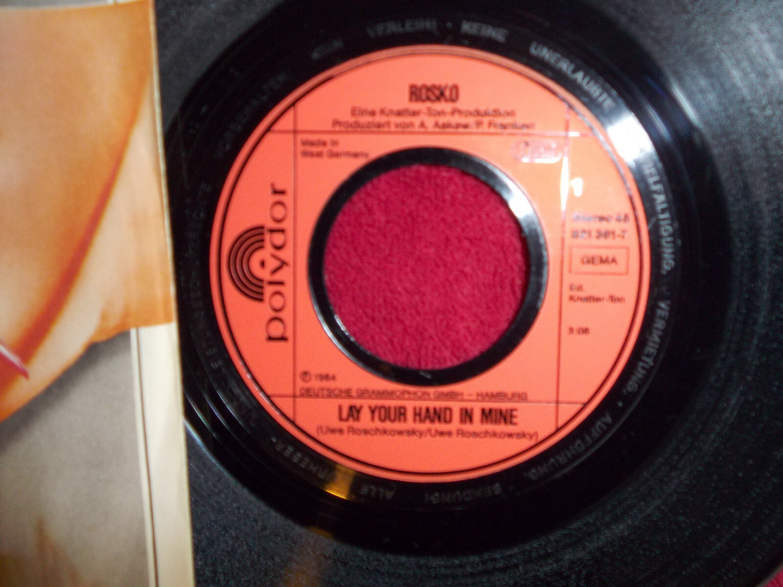 Rosko – Lay your hand in mine / In my heart (Polydor-Single), Bild 2